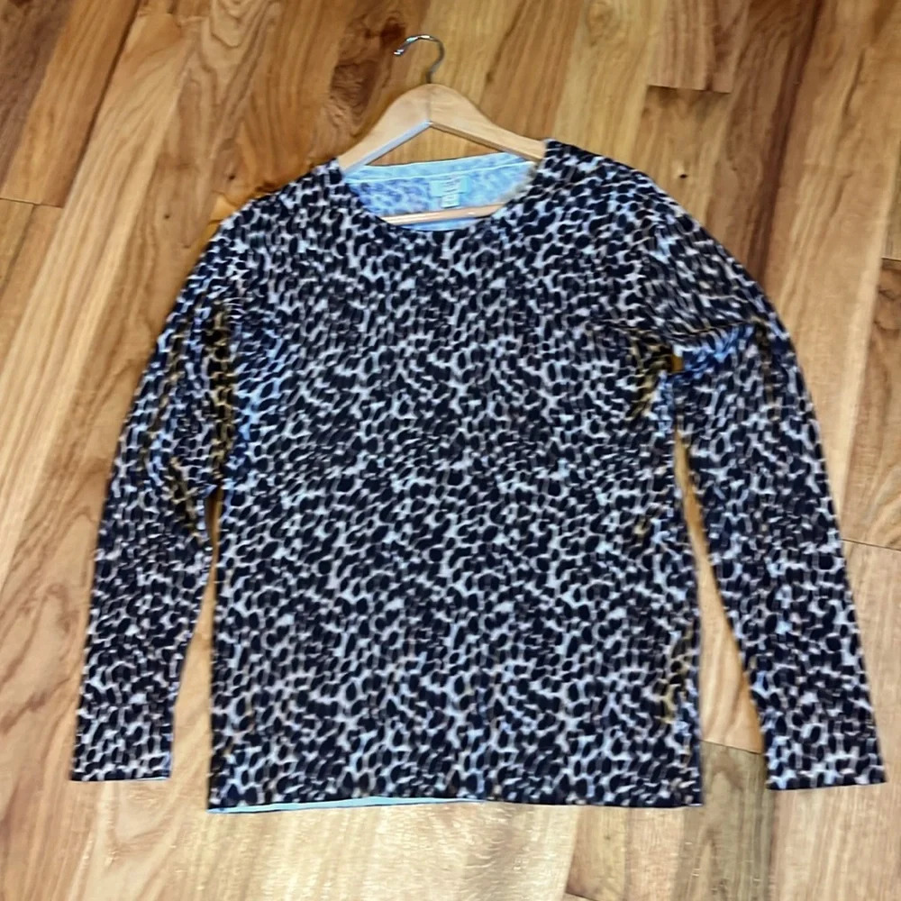 J Crew Leopard Print Lightweight Crew Neck Sweater; Smalll